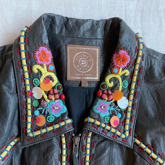 Double D Ranch Embroidered Leather Jacket - Picture 3 of 10
